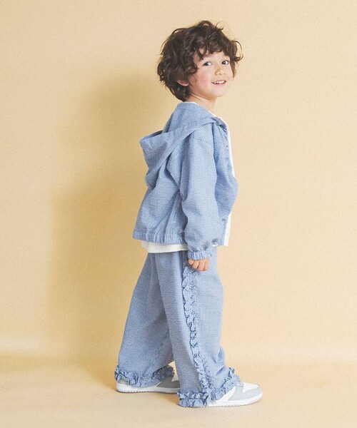 aBity select（アビティセレクト）の「【aBity select./アビティセレクト】ギンガム・小花柄フリルロングパンツ（その他パンツ・キッズ・イエロー/ブルー・90/110/130/120/100）」の7枚目の写真