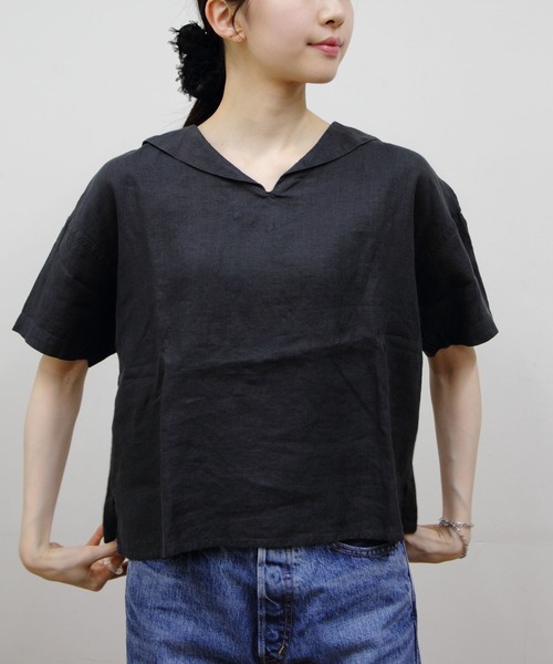 ORCIVAL(オーシバル)の「ORCIVAL/オーシバル ショートスリーブセーラーシャツ SHORTSLEEVE SAILOR SHIRT OR-B0389 YLM(シャツ/ブラウス・レディース・イエロー/チャコールグレー/ライトグレー・1)」の1枚目の写真