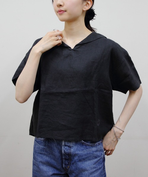 ORCIVAL(オーシバル)の「ORCIVAL/オーシバル ショートスリーブセーラーシャツ SHORTSLEEVE SAILOR SHIRT OR-B0389 YLM(シャツ/ブラウス・レディース・イエロー/チャコールグレー/ライトグレー・1)」の11枚目の写真
