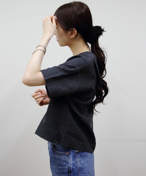 ORCIVAL(オーシバル)の「ORCIVAL/オーシバル ショートスリーブセーラーシャツ SHORTSLEEVE SAILOR SHIRT OR-B0389 YLM(シャツ/ブラウス・レディース・イエロー/チャコールグレー/ライトグレー・1)」の12枚目の写真