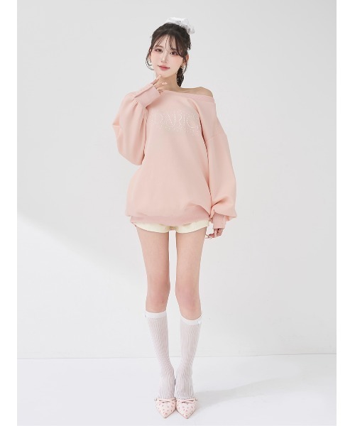 Darich(ダーリッチ)の「バックリボンパールグラフィックスウェットプルオーバー(スウェット・レディース・イエロー/ピンク/ホワイト/ライトグレー・FREE)」の18枚目の写真