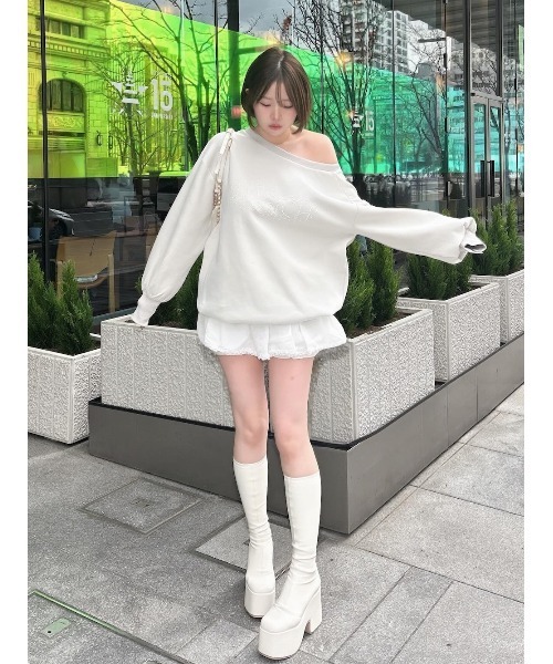 バックリボンパールグラフィックスウェットプルオーバー（スウェット