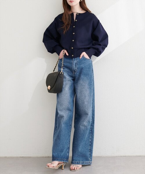 natural couture（ナチュラルクチュール）の「ポケットレースワイドデニムパンツ（デニムパンツ・レディース・ブルー/サックスブルー・FREE）」の12枚目の写真