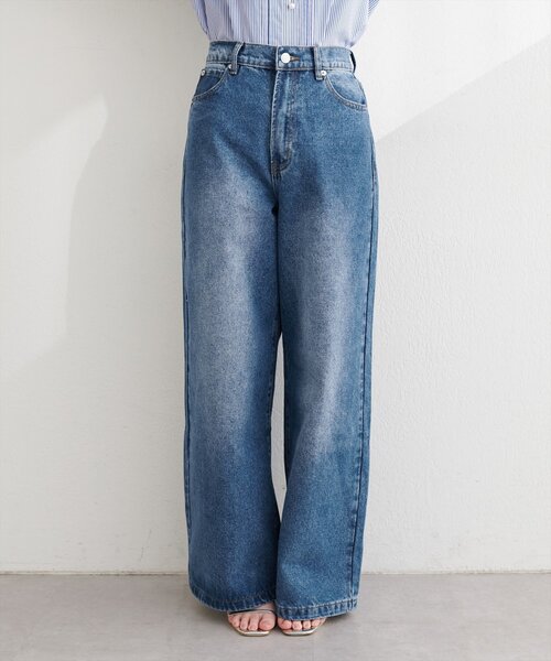 natural couture（ナチュラルクチュール）の「ポケットレースワイドデニムパンツ（デニムパンツ・レディース・ブルー/サックスブルー・FREE）」の18枚目の写真