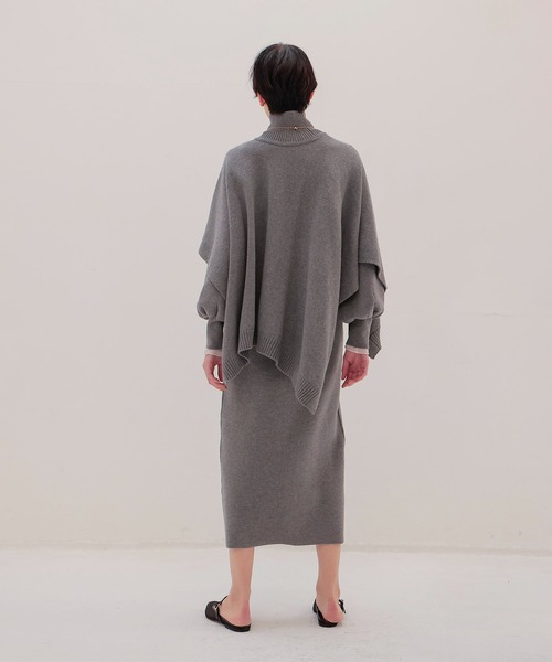 DRESSLAVE（ドレスレイブ）の「twin knit dress(ツインニットワンピース)（ワンピース・レディース・ライトグリーン/グレー・38）」の4枚目の写真