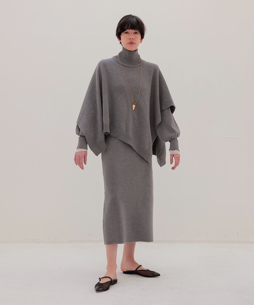 DRESSLAVE（ドレスレイブ）の「twin knit dress(ツインニットワンピース)（ワンピース・レディース・ライトグリーン/グレー・38）」の5枚目の写真