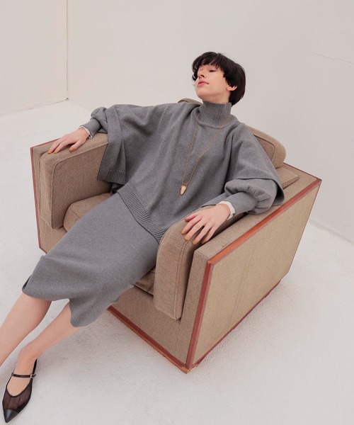 DRESSLAVE（ドレスレイブ）の「twin knit dress(ツインニットワンピース)（ワンピース・レディース・ライトグリーン/グレー・38）」の9枚目の写真