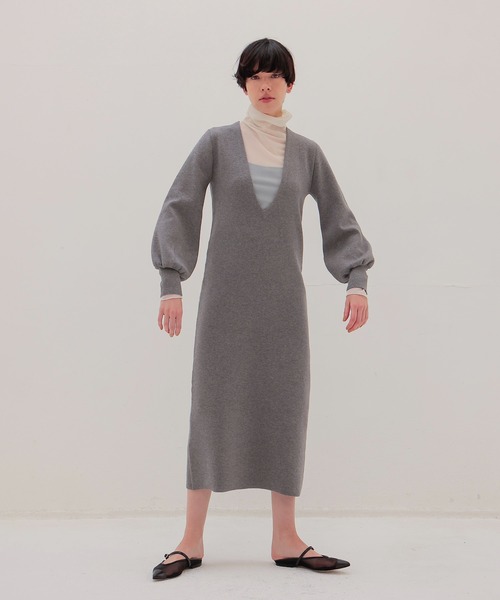 DRESSLAVE（ドレスレイブ）の「twin knit dress(ツインニットワンピース)（ワンピース・レディース・ライトグリーン/グレー・38）」の10枚目の写真
