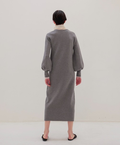 DRESSLAVE（ドレスレイブ）の「twin knit dress(ツインニットワンピース)（ワンピース・レディース・ライトグリーン/グレー・38）」の12枚目の写真