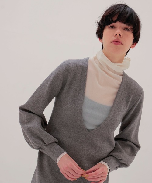 DRESSLAVE（ドレスレイブ）の「twin knit dress(ツインニットワンピース)（ワンピース・レディース・ライトグリーン/グレー・38）」の13枚目の写真