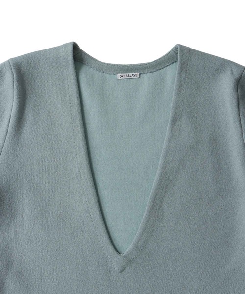 DRESSLAVE（ドレスレイブ）の「twin knit dress(ツインニットワンピース)（ワンピース・レディース・ライトグリーン/グレー・38）」の16枚目の写真