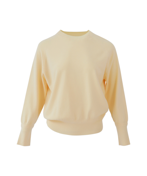 VASCARA(バスカラ)の「Chic Raglan Round Neck Long Sleeve Knitwear (5colors)(ニット/セーター・レディース・クリーム/ライトイエロー/パープル/ブラック/カーキ・FREE)」の7枚目の写真