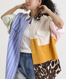 Freada（フリーダ）の「Freada フリーダ パッチワーク ビッグシャツ（シャツ/ブラウス）」