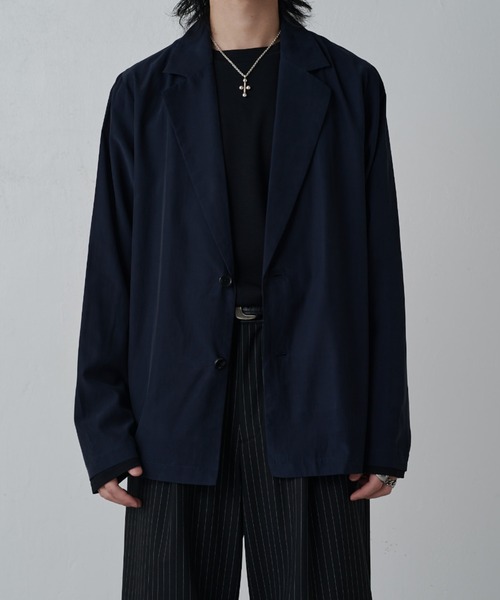 Lui's（ルイス）の「キュプラ混シャツジャケット（シャツ/ブラウス・メンズ・ネイビー/ブラック/チャコールグレー・S/M）」の3枚目の写真