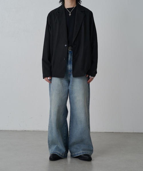 Lui's（ルイス）の「キュプラ混シャツジャケット（シャツ/ブラウス・メンズ・ネイビー/ブラック/チャコールグレー・S/M）」の9枚目の写真