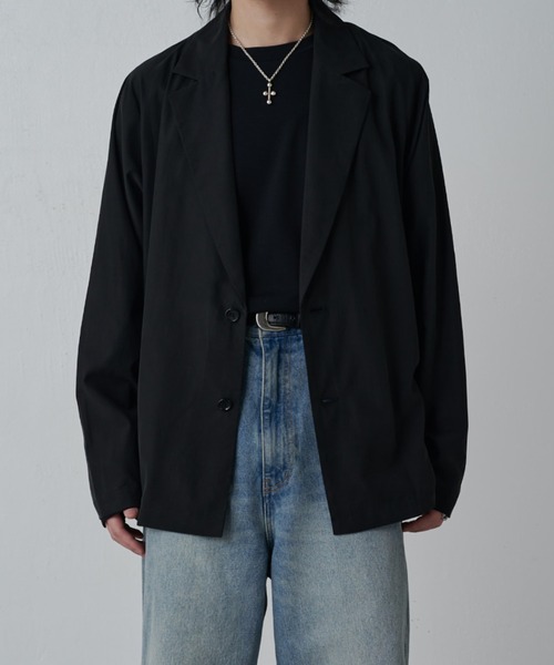 Lui's（ルイス）の「キュプラ混シャツジャケット（シャツ/ブラウス・メンズ・ネイビー/ブラック/チャコールグレー・S/M）」の4枚目の写真