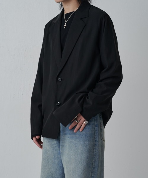 Lui's（ルイス）の「キュプラ混シャツジャケット（シャツ/ブラウス・メンズ・ネイビー/ブラック/チャコールグレー・S/M）」の6枚目の写真