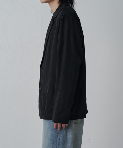 Lui's（ルイス）の「キュプラ混シャツジャケット（シャツ/ブラウス・メンズ・ネイビー/ブラック/チャコールグレー・S/M）」の7枚目の写真