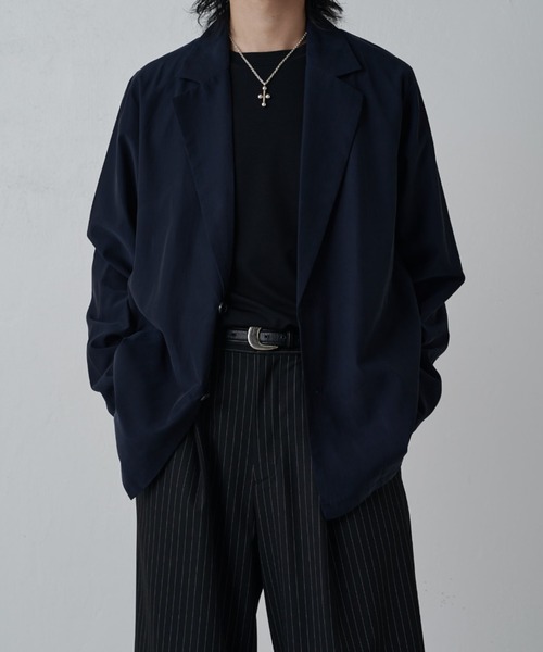 Lui's（ルイス）の「キュプラ混シャツジャケット（シャツ/ブラウス・メンズ・ネイビー/ブラック/チャコールグレー・S/M）」の22枚目の写真