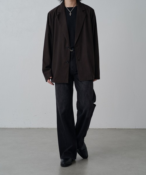 Lui's（ルイス）の「キュプラ混シャツジャケット（シャツ/ブラウス・メンズ・ネイビー/ブラック/チャコールグレー・S/M）」の18枚目の写真