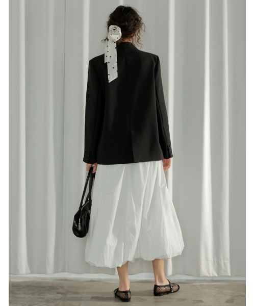 Re:EDIT（リエディ）の「[2026S/S PRE ORDER]ツマミタックデザインタフタバルーンスカート（スカート・レディース・グレー/アイボリー/ブラック・FREE）」の14枚目の写真