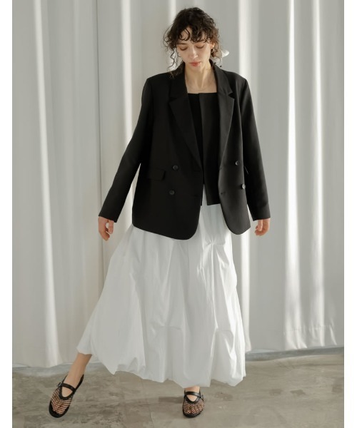 Re:EDIT（リエディ）の「[2026S/S PRE ORDER]ツマミタックデザインタフタバルーンスカート（スカート・レディース・グレー/アイボリー/ブラック・FREE）」の15枚目の写真