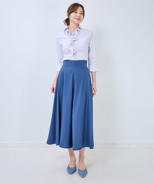 NARACAMICIE(ナラカミーチェ)の「【NARACAMICIE】ストライプ襟付きフリル七分袖シャツ(シャツ/ブラウス・レディース・ピンク/ホワイト・L/XL/S/M)」の11枚目の写真