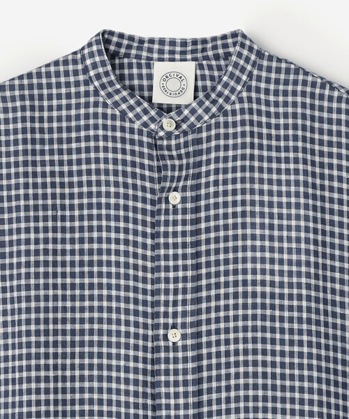 ORCIVAL | リネンチェック フレンチスリーブ シャツワンピース WOMEN