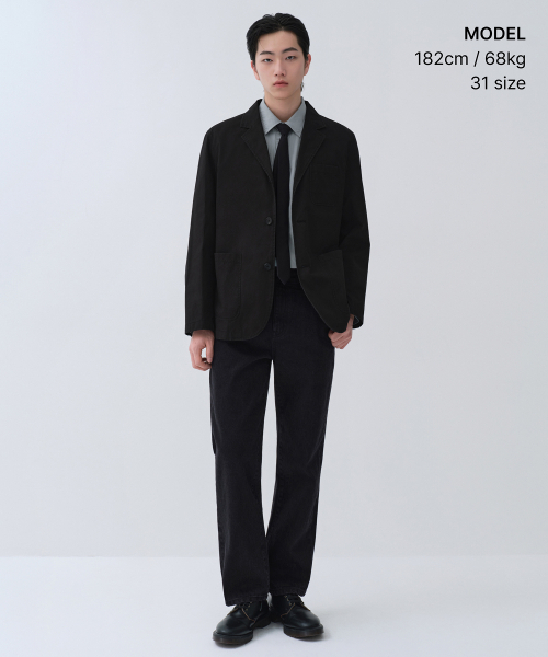 MUSINSA STANDARD（ムシンサスタンダード）の「[シティワーカーズ] テーパードデニムパンツ [ウォッシュドブラック]（デニムパンツ・メンズ・その他・26/27/28/29/30/31/32/33/34/36/38/40/42）」の2枚目の写真