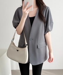 ABITOKYO（アビトーキョー）の「ボリュウーム袖ノーカラージャケット（ノーカラージャケット）」