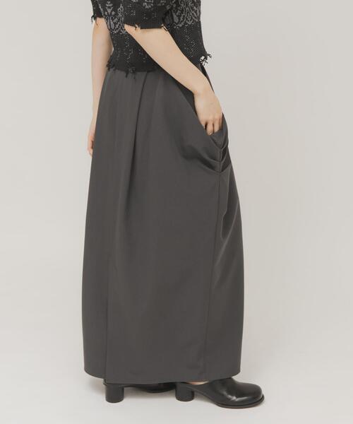 KBF（ケイビーエフ）の「ドレープタックスカート（スカート・レディース・ベージュ/チャコールグレー・ONE）」の12枚目の写真