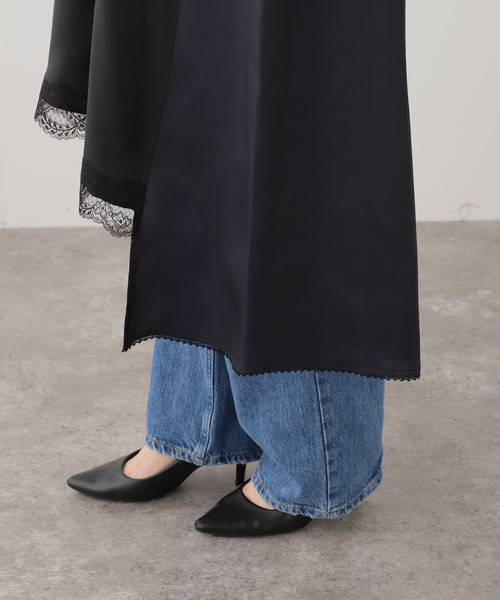 journal standard L'essage（ジャーナルスタンダードレサージュ）の「【JANE SMITH/ジェーンスミス】 WASHED CUPRO LACE TRIMMED MIN：ワンピース（ワンピース・レディース・ブラック・38）」の5枚目の写真