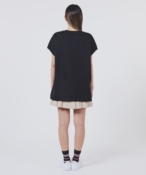 LACOSTE(ラコステ)の「【オンライン限定】LACOSTE オーバーサイズ フレンチスリーブ サイドスリット クルーネックTシャツ(Tシャツ/カットソー・レディース・オフホワイト/ダークアッシュ/ブラック/グレイッシュベージュ・FREE)」の16枚目の写真