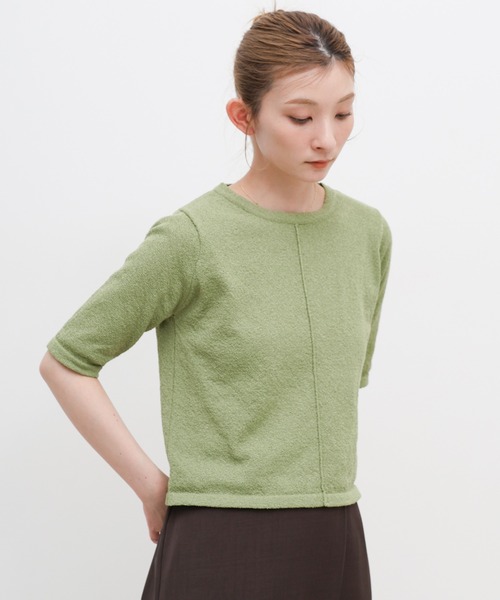 select MOCA(セレクトモカ)の「センターラインハーフスリーブサマーニット(ニット/セーター・レディース・ベージュ/グリーン/ブラック/ブラウン・FREE)」の22枚目の写真