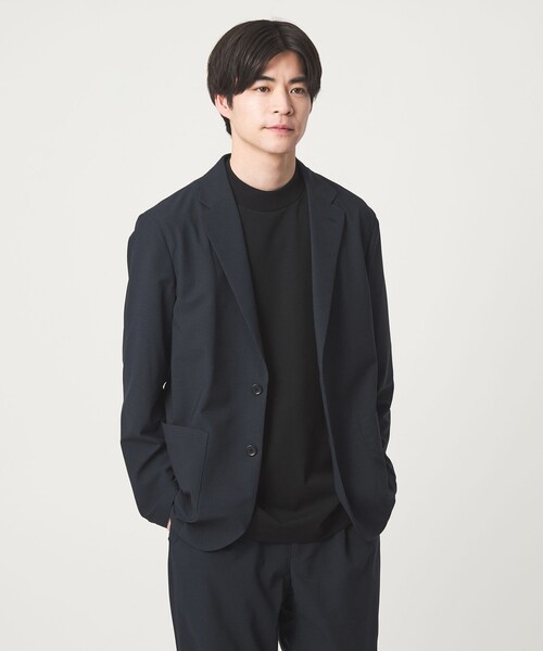 green label relaxing(グリーンレーベルリラクシング)の「ワープ ニット リラックス ジャケット -ストレッチ・吸水速乾-(テーラードジャケット・メンズ・ダークブラウン/ネイビー/グレー系・L/S/XL/M)」の3枚目の写真