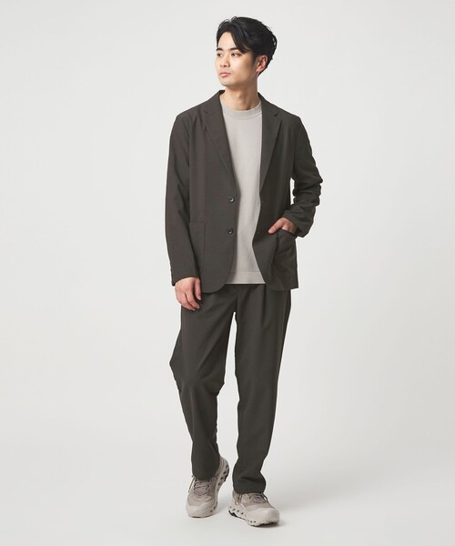 green label relaxing(グリーンレーベルリラクシング)の「ワープ ニット リラックス ジャケット -ストレッチ・吸水速乾-(テーラードジャケット・メンズ・ダークブラウン/ネイビー/グレー系・L/S/XL/M)」の5枚目の写真