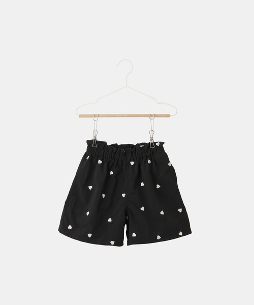 ROPE' PICNIC(ロペピクニック)の「【KIDS/キッズ】ハート刺しゅうナイロンキュロット(その他パンツ・キッズ・ベージュ/ブラック・150/140/130/120)」の3枚目の写真