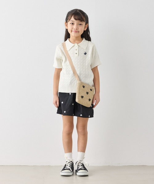 ROPE' PICNIC(ロペピクニック)の「【KIDS/キッズ】ハート刺しゅうナイロンキュロット(その他パンツ・キッズ・ベージュ/ブラック・150/140/130/120)」の18枚目の写真