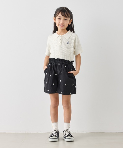 ROPE' PICNIC(ロペピクニック)の「【KIDS/キッズ】ハート刺しゅうナイロンキュロット(その他パンツ・キッズ・ベージュ/ブラック・150/140/130/120)」の21枚目の写真