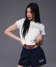 W STITCH LOGO REGULAR FIT T-SHIRTS [WHITE]