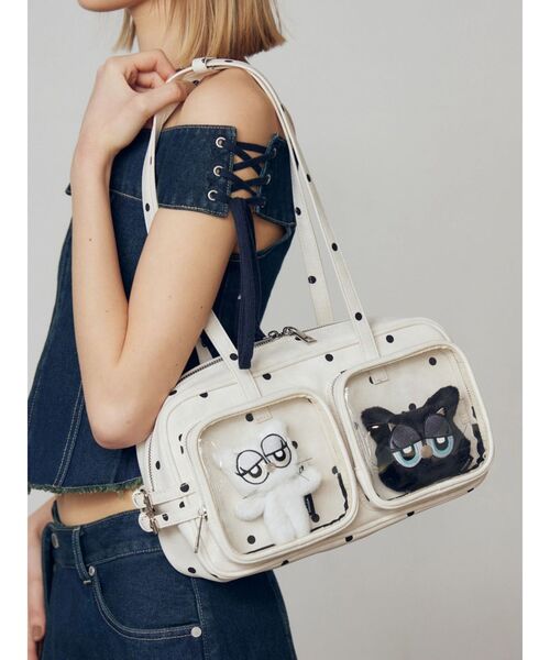 EMODA（エモダ）の「MOOA EMMA FACE MINI POUCH（ポーチ・レディース・ブラック/ホワイト・FREE）」の4枚目の写真