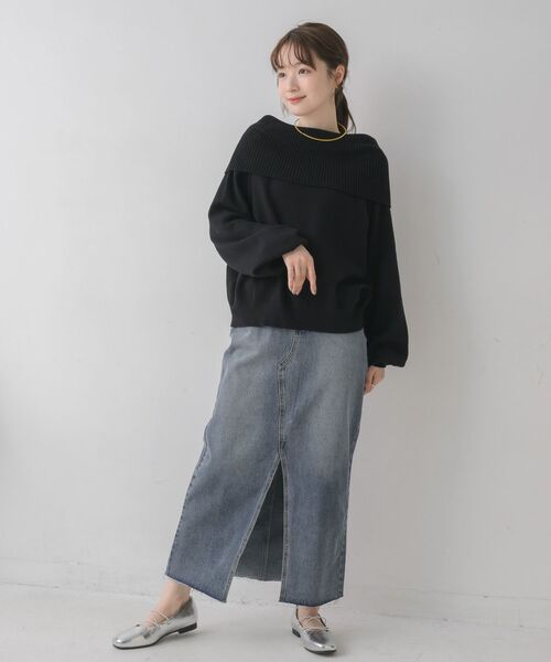 RETRO GIRL（レトロガール）の「フリンジデニムSK（デニムスカート・レディース・ケミカルウォッシュ/ブラック・LARGE/MEDIUM）」の3枚目の写真