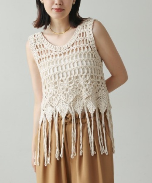 Bou Jeloud(ブージュルード)の「マクラメ編みベスト(ベスト・レディース・B/A・FREE)」の3枚目の写真