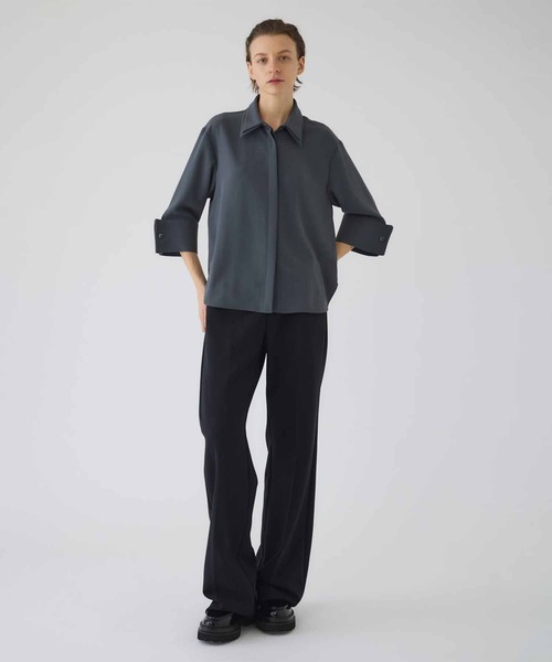 RIM.ARK(リムアーク)の「【RIM.ARK/リムアーク】W-collar classical blouse/ダブルカラークラシカルブラウス(シャツ/ブラウス・レディース・グレー/オフホワイト・FREE)」の1枚目の写真