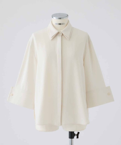 RIM.ARK(リムアーク)の「【RIM.ARK/リムアーク】W-collar classical blouse/ダブルカラークラシカルブラウス(シャツ/ブラウス・レディース・グレー/オフホワイト・FREE)」の2枚目の写真