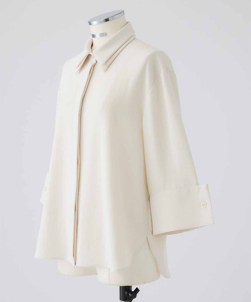 RIM.ARK(リムアーク)の「【RIM.ARK/リムアーク】W-collar classical blouse/ダブルカラークラシカルブラウス(シャツ/ブラウス・レディース・グレー/オフホワイト・FREE)」の9枚目の写真