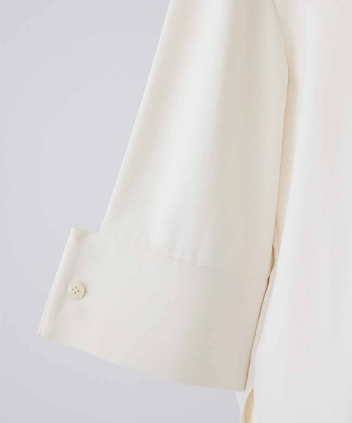 RIM.ARK(リムアーク)の「【RIM.ARK/リムアーク】W-collar classical blouse/ダブルカラークラシカルブラウス(シャツ/ブラウス・レディース・グレー/オフホワイト・FREE)」の14枚目の写真
