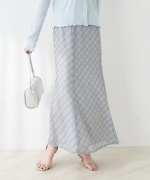 natural couture | シアーチェックナロースカート(スカート)
