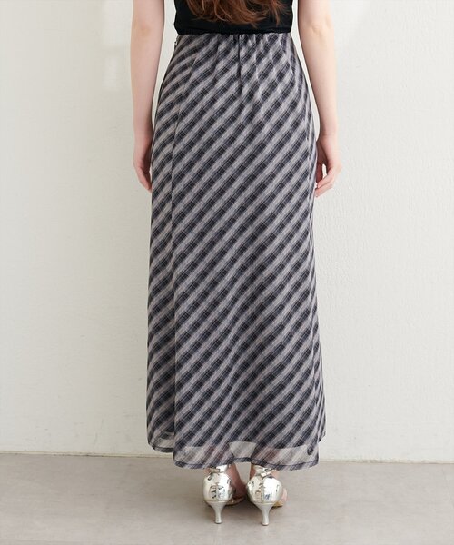natural couture（ナチュラルクチュール）の「シアーチェックナロースカート（スカート・レディース・ブラック/ラベンダー/グレー・FREE）」の21枚目の写真