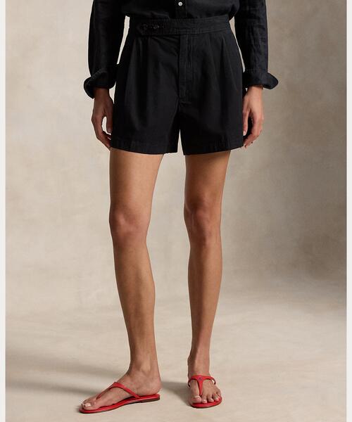 POLO RALPH LAUREN（ポロ ラルフ ローレン）の「プリーテッド コットン ショートパンツ（その他パンツ・レディース・ブラック系1・00/8/6/4/0/2）」の4枚目の写真